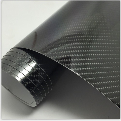 5D fibre de carbone noire à l'intérieur des accessoires PVC matières premières pour les automobiles Motocycles