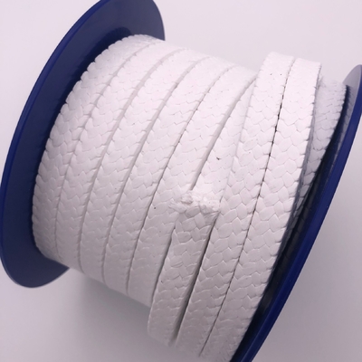 Matériau pétrolier Emballage de glande PTFE tricotée blanche pour joint de pompe de taille 3*3 mm à 60*60 mm